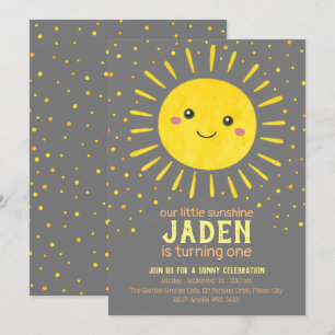 Unser kleiner Sonnenschein  Erster Geburtstag Einladung