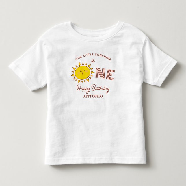 Unser kleiner Sonnenschein ist eine erste Geburtst Kleinkind T-shirt (Vorderseite)