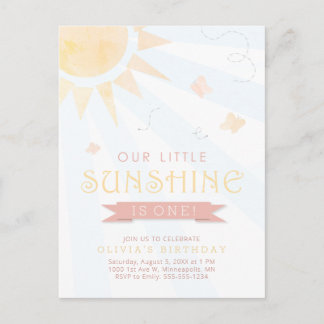 Unser kleiner Sonnenschein-Schmetterling zum Gebur Postkarte