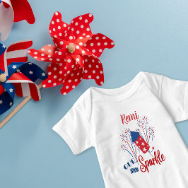 "Unser kleiner Sparkle" - Rot, Weiß und Blau perso Baby Strampler