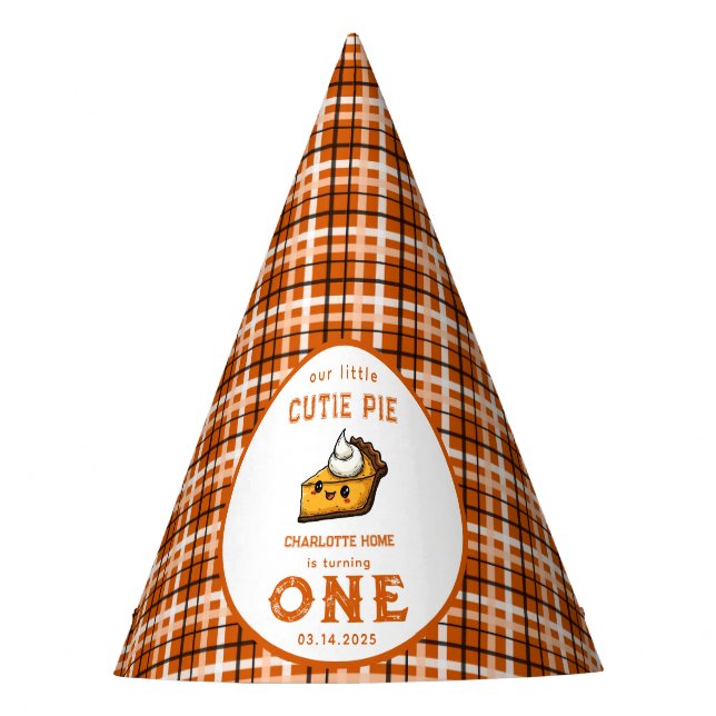Unser kleiner Süsse Pi Tag 1. Geburtstag Partyhütchen (Vorderseite)