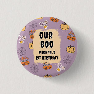 Unser kleines Boo 1. Geburtstag Halloween Vielen D Button