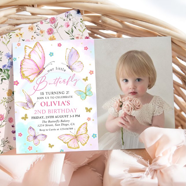 Unser kleines Butterfly-Rainbow-Girl zum Geburtsta Einladung (Von Creator hochgeladen)