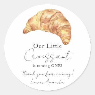 Unser kleines Croissant 1. Geburtstag Danke Runder Aufkleber