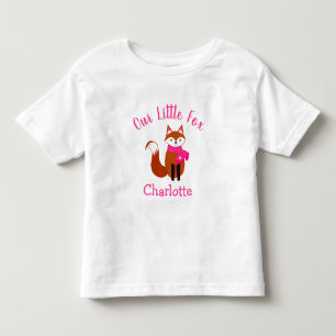 Unser kleines Fox Niedlich Pink Scarf Personalisie Kleinkind T-shirt