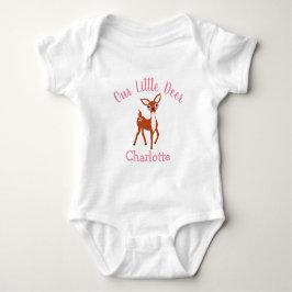 Unser kleines Hirsch Niedlich rosa Personalisiert Baby Strampler