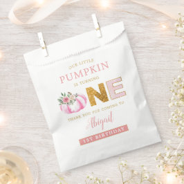 Unser kleines Kürbispink-Blumenmädchen 1. Geburtst Geschenktütchen