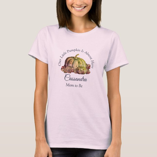 Unser kleines Kürbispink-Mädchen | Babydusche Mama T-Shirt (Vorderseite)