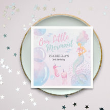 Unser kleines Meerjungfrau-Geburtstagspapier Napki