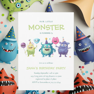 Unser kleines Monster   Die drei bunten Monster Einladung