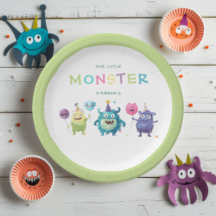 Unser kleines Monster Drei farbige Monster Pappteller