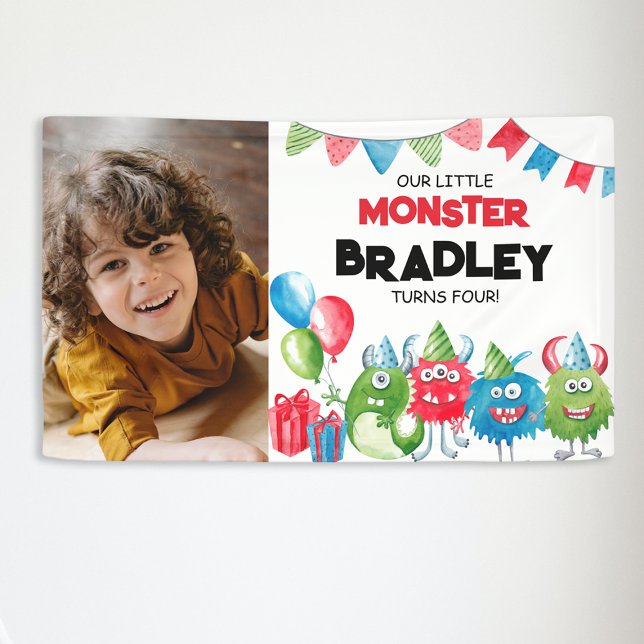 Unser kleines Monster | Foto Birthday Party Banner (Von Creator hochgeladen)