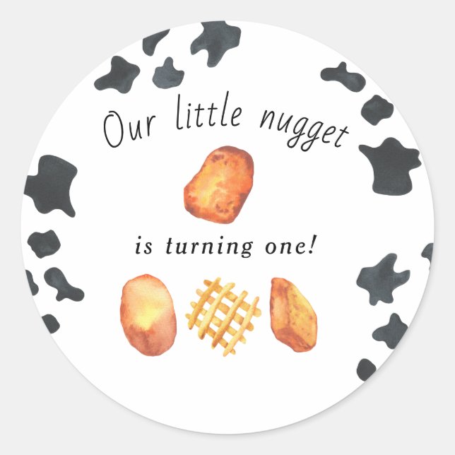 Unser kleines Nugget macht einen Kindergeburtstag Runder Aufkleber (Vorderseite)