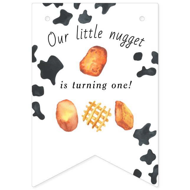 Unser kleines Nugget macht einen Kindergeburtstag Wimpelkette (Erste Fahne)