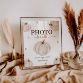 Unser kleines Pumpkin Birthday Fotobooth-Zeichen Poster