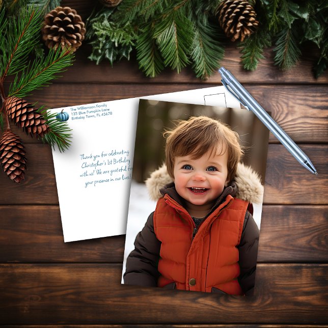 Unser kleines Pumpkin Blue Vielen Dank Postcard Postkarte (Von Creator hochgeladen)