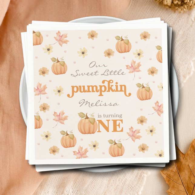 Unser kleines Pumpkin Fall Orange Girl zum ersten  Serviette (Von Creator hochgeladen)