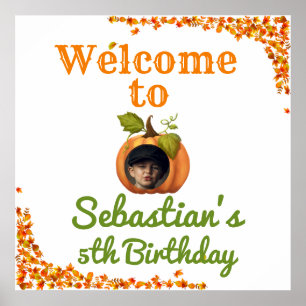 Unser kleines Pumpkin-Foto Geburtstag Willkommen Poster