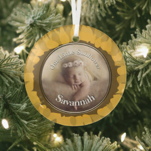 Unser kleines Sonnenblumen Foto Ornament Aus Glas