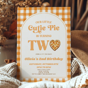 Unser kleines Süsse Pie Retro 2. Geburtstag Party Einladung