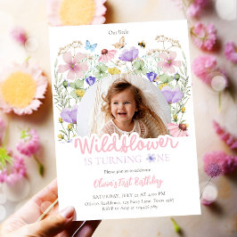 Unser kleines Wildblume Garden Blumenmädchen Gebur Einladung