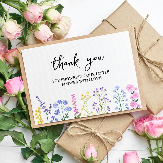 Unser kleines Wildblume Spring Garden Party Dankeskarte (Spring Wildflowers Garden Party Thank You Card)