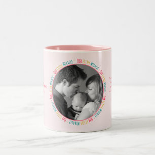 Unser kleines Wunder - Pink Baby Custom Foto/Name Zweifarbige Tasse