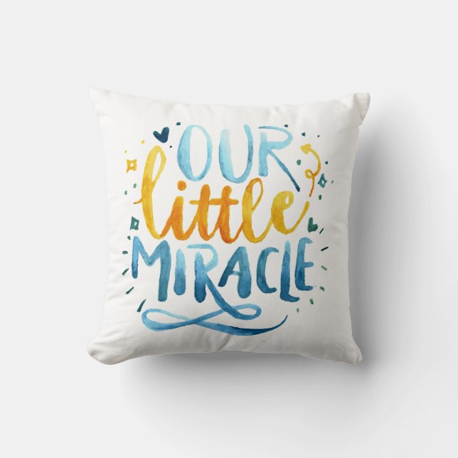 Unser kleines Wunderkind Babyangebot Kissen (Vorderseite)