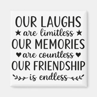 Unser Lachen ist grenzenlos Freundschaft Zitat Magnet