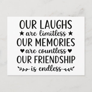 Unser Lachen ist grenzenlos Freundschaft Zitat Postkarte