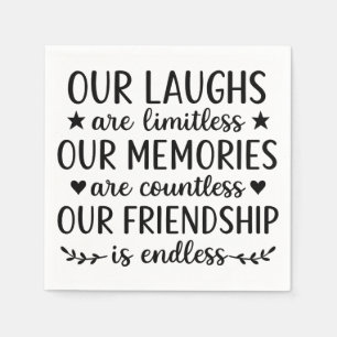 Unser Lachen ist grenzenlos Freundschaft Zitat Serviette