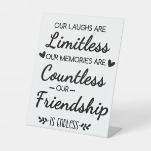 Unser Lachen ist grenzenlos Freundschaftszitat Sockelschild