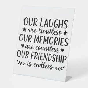 Unser Lachen ist grenzenlos Freundschaftszitat Sockelschild