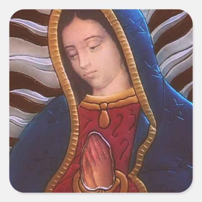 UNSER LADY GUADALUPE QUADRATISCHER AUFKLEBER (Vorderseite)