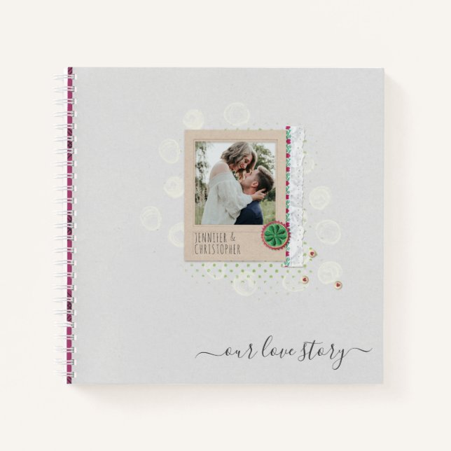 Unser Liebe Story Foto Scrapbook Keepake Journal Notizbuch (Vorderseite)