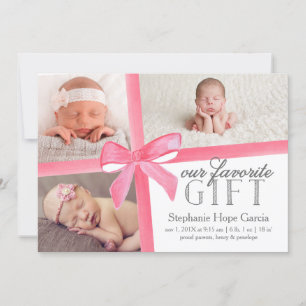 Unser Lieblingsgeschenk Geburtsankündigung Erster  Ankündigung