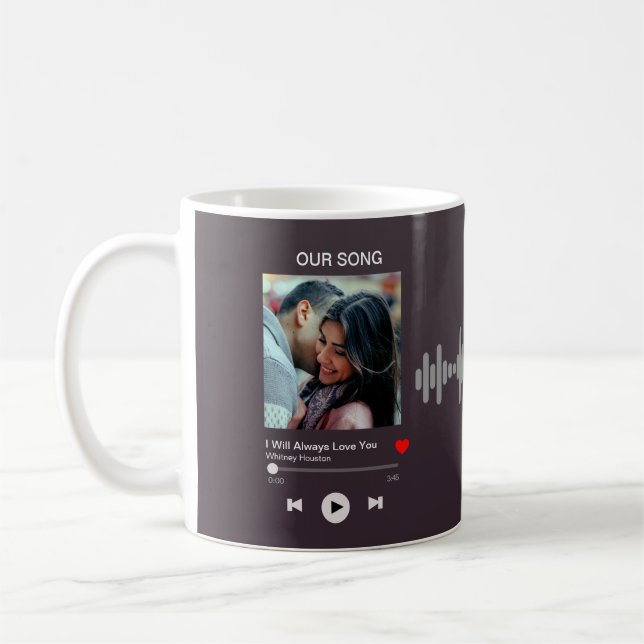 Unser Lieblingslied - Kundenspezifisches Foto  Kaffeetasse (Links)