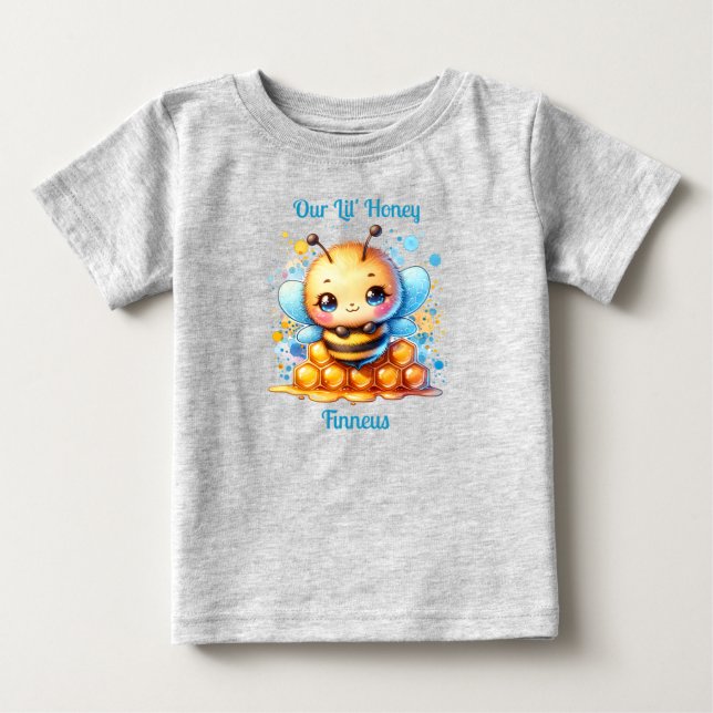 Unser Lil' Honey | Honigbiene Personalisiert Baby T-shirt (Vorderseite)
