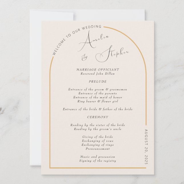 Unser modernes Programm "Arch mit Real Foil Weddin (Vorderseite)