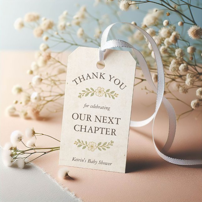 Unser nächstes Kapitel Storybook Kinderdusche Viel Geschenkanhänger (Our next chapter Gift tag Storybook Baby Shower, A new chapter begins Book, Fairytale, Whimsical)