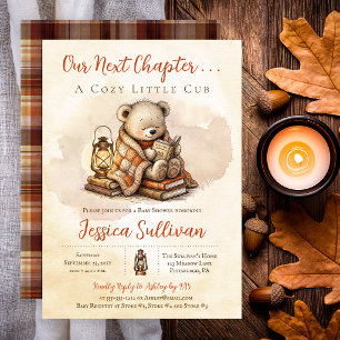 Unser nächstes Kapitel Teddybär Baby Shower Herbst Einladung