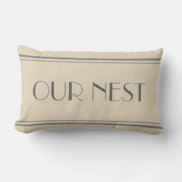 Unser Nest Grau und Beige Kissen