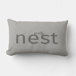 Unser Nest schlicht graues, modernes Farmkissen Lendenkissen