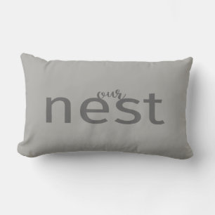 Unser Nest schlicht graues, modernes Farmkissen Lendenkissen