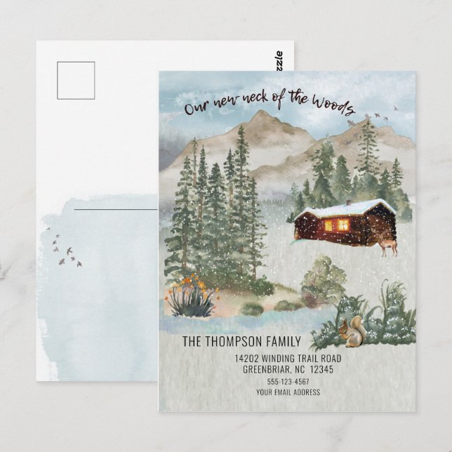 Unser neuer Nacken der sich bewegenden Wälder Postkarte (Vorne/Hinten)