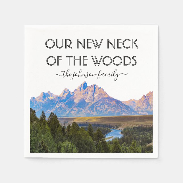 Unser neuer Nacken des Woods Housewarming-Party Serviette (Vorderseite)