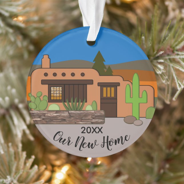 Unser neues Zuhause Adobe-Jahr Personalisiert Ornament (Baum)