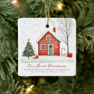 Unser neues Zuhause Erstes Zuhause Foto-Ornament Keramikornament