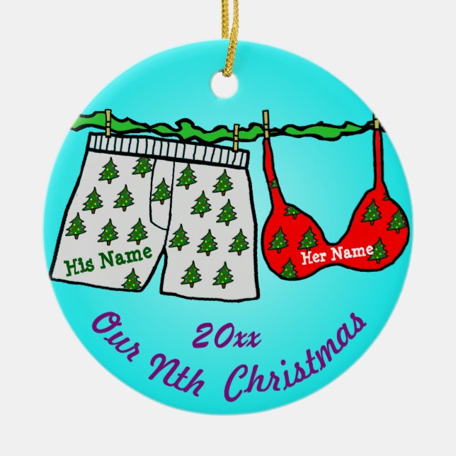 Unser Nth Weihnachten Keramik Ornament (Vorne)