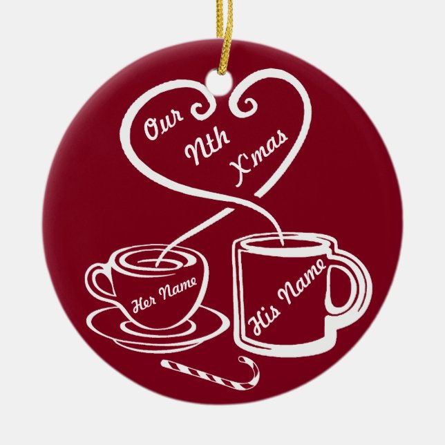 Unser Nth Weihnachten Keramikornament (Vorne)